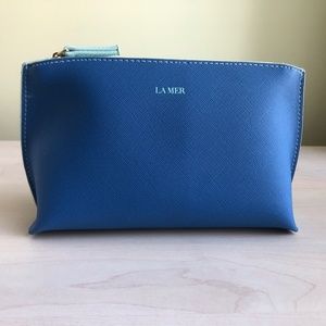 New La Mer Cerulean Blue & Aqua Interior Case w/ Full Zipper Closure